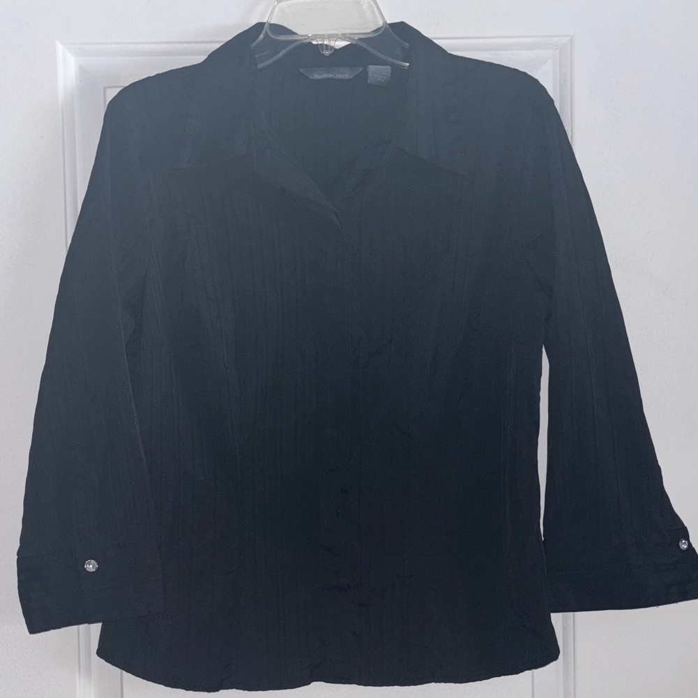 Hillard & Hanson Black Striped Blouse